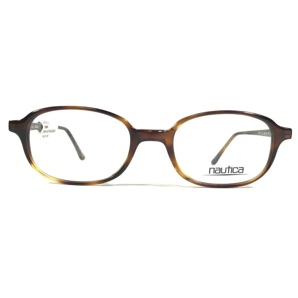 Nautica Eyeglasses Frames N8000 207 Brown Tortoise Round Oval Full Rim 48-19-140